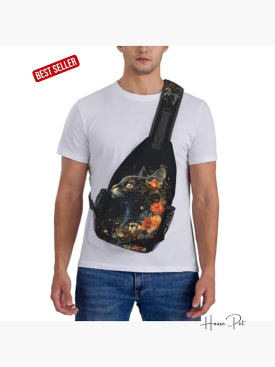 Cat Sling Backpack Crossbody Shoulder Bag Daypack Hiking Casual Sport Polyester main image 7